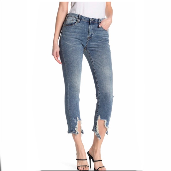 BlankNYC Denim deconstructed crop jeans NEW - Picture 1 of 5